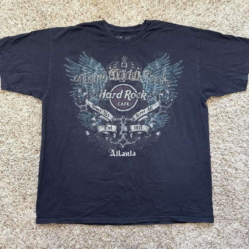 Vintage Hard Rock Cafe Atlanta Affliction Style Graphic Tee Y2K-era Size XL